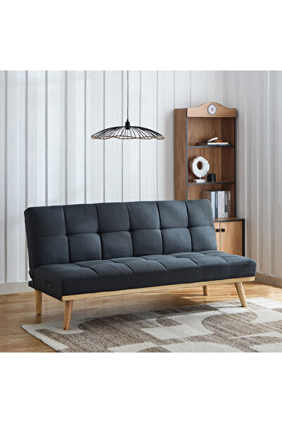 Home Box أريكة سرير من القماش بثلاثة مقاعد مع منفذ USB من أودين