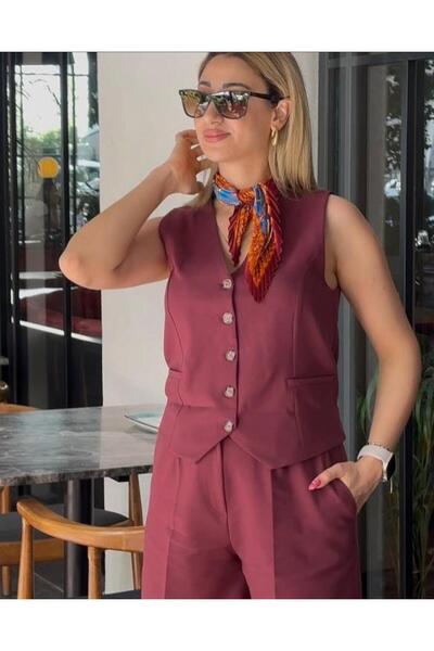 Butik KETEN ŞORT YELEK TAKIM