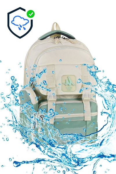 Dadacuq Trend Four-Compartment Cover School Backpack with Lock and Wallet Daily Travel Bag Ddcq3777