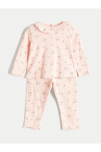 LC Waikiki Lcw Baby Floral Baby Girl Blouse and Leggings 2 Pcs (W5)