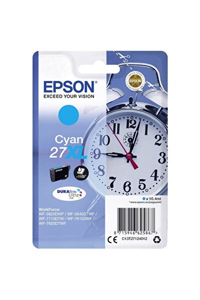 EPSON 27XL DURABrite Ultra Ink Cartridge, Cyan