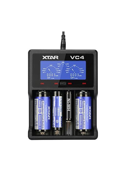 XTAR Încărcător VC4 pentru 4 acumulatori Li-Ion sau Ni-Mh