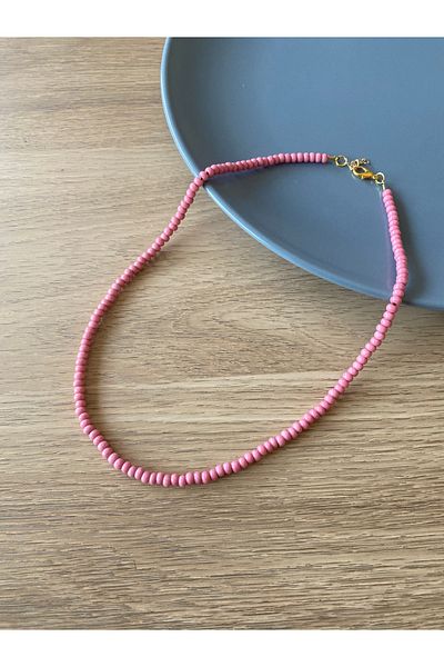 dela otantik Handmade Glass Pearl Colorful Minimal Authentic Necklace - Ethnic Bohemian Simple Beaded Bijoux Jewelry