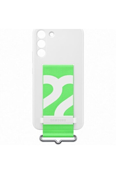 Samsung Силиконов калъф с каишка за Galaxy S22+, бял