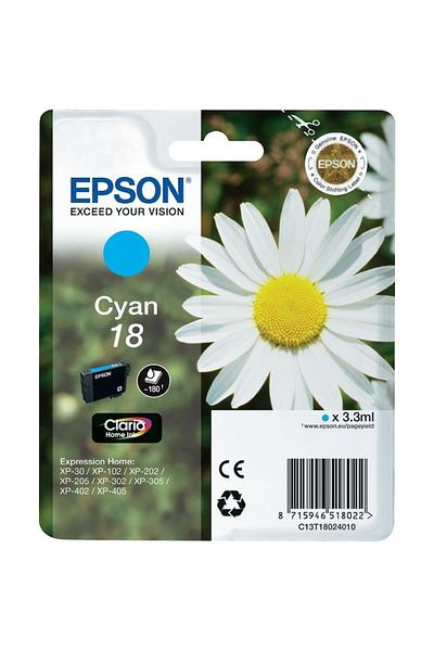 EPSON 18 C13T18024010 Ink Cartridge, Cyan
