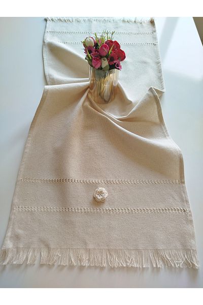 denizli hatırası Natural Authentic Handcrafted 3D Embroidered 45X110 cm Runner