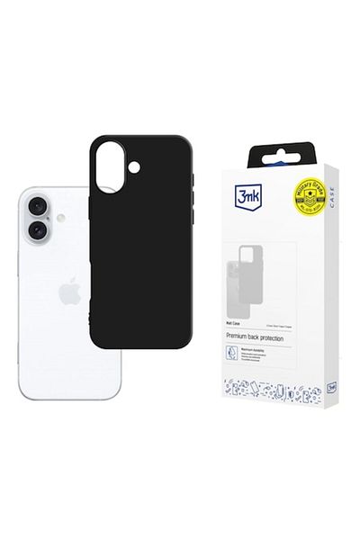 3MK Matt Case Protective Cover for iPhone 16, Black