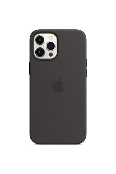 Apple Husă din silicon MagSafe pentru iPhone 12 Pro Max, neagră