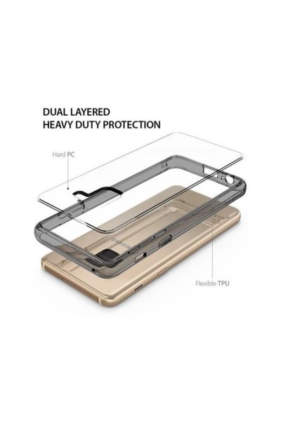 Ringke Θήκη Smoke Back Cover, μαύρη, διαφανής, με προστατευτική μεμβράνη οθόνης, για Samsung Galaxy A8 P