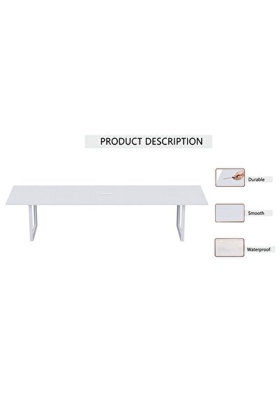 Mahmayi Vorm 136-24 Modern Conference-Meeting Table for Office, Home-(6 Seater, White)
