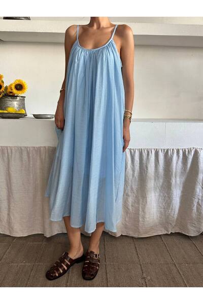 Swass Fiona Summer Strap Dress Blue