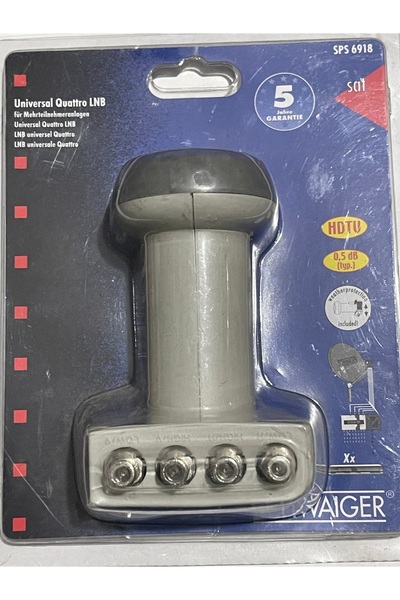 Schwaiger Quattro 4 lü sentral LNB 4 çıkışlı sat digital LNB HDTV 0,5dB 5 yıl...