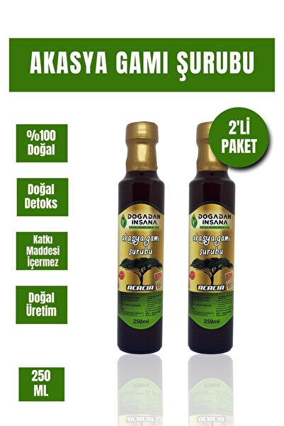 dis doğadan insana sağlıklı beslen sağlıklı yaşa 2'li Paket Akasya Gamı Şurubu 250 ml