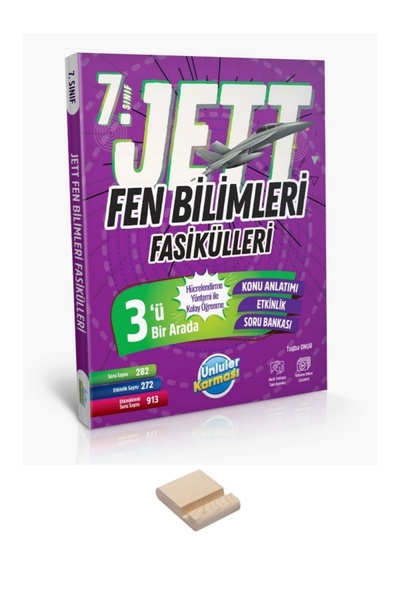 Ünlüler Karması 7. Sınıf JETT Fen Bilimleri Fasikülleri ve Telefon Tutucu