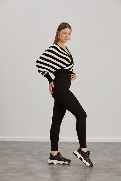 Alos Leggings tricotați din oțel negru pentru femei, cu talie înaltă, corset interlock, nu arată