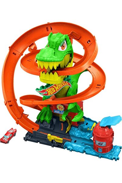 HOT WHEELS T-Rex ve İtfaiye İstasyonu Oyun Seti JBM73