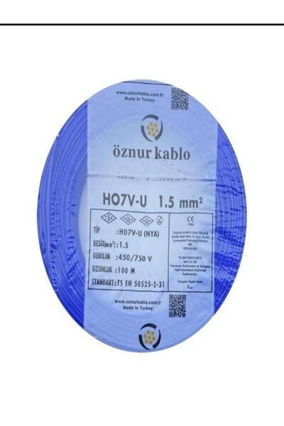öznur kablo ÖZNUR 1.5mm MAVİ NYA BAKIR KABLO (100M Fiyatı)