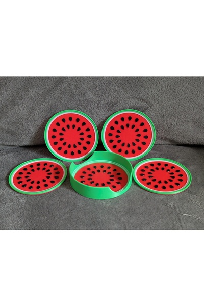 genomera Set of 4 Watermelon Themed Coasters