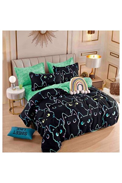 OEM Bed Linen Set, 4 Pieces, Fine Cotton, Multicolor, 155x230cm