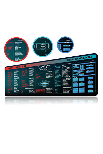 VRC Ticaret Css-Html Kodları Mousepad 80x40Cm Kaymaz Kauçuk Taban