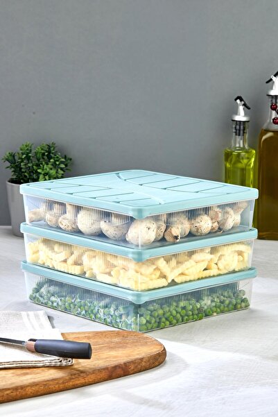 NY HOME Storage Container 3 Pcs 3000 ml Blue