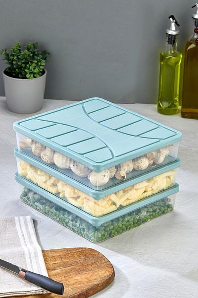 NY HOME Storage Container 3 Pcs 3000 ml Blue