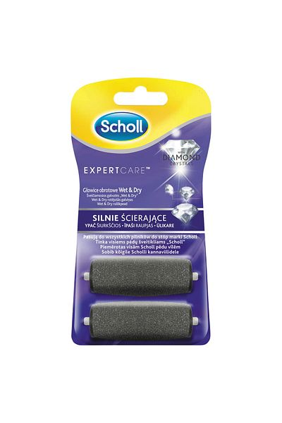SCHÖLL Set de 2 rezerve pentru pila electrică Expert Care, Scholl, Diamond Crystals, Negru