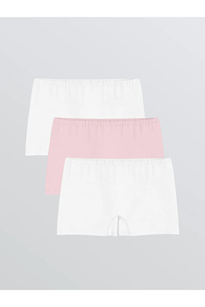 LC Waikiki LCW Kids Beyaz Basic Kız Çocuk Boxer 3'lü