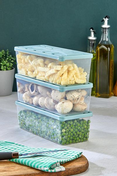 NY HOME Storage Container 3 Pcs 2000 ml Blue