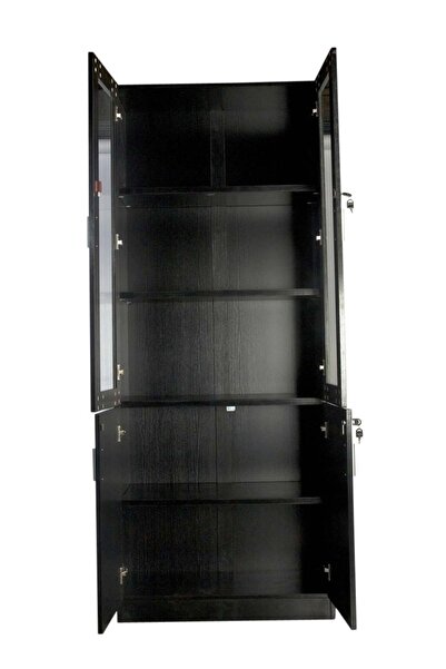 Mahmayi Argent 1123 Apple Cherry Full Height Bookshelf (Bookshelf Without Digital Lock, Black)