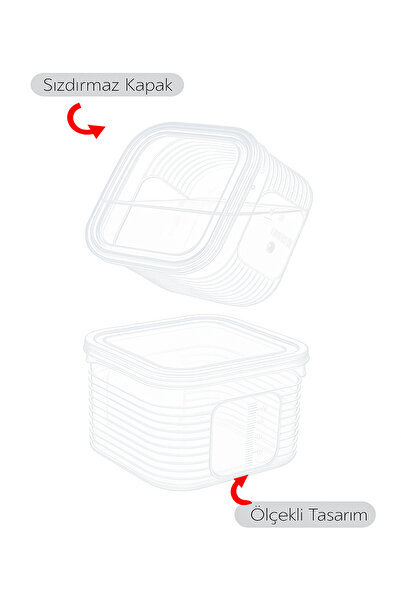 İ&A HOME Breakfast Set with Lid and Compartments Anthracite 2.30 Lt + 0.25 Lt*6 (6+1)