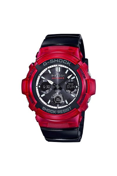 Casio Mens Watch AWG-M100SRB-4AER, Quartz, 46mm, 20ATM