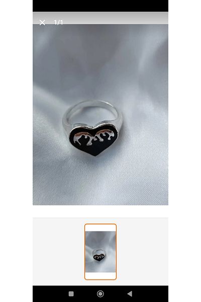 Blotch Set of 4 Steel Rings Heart Bee