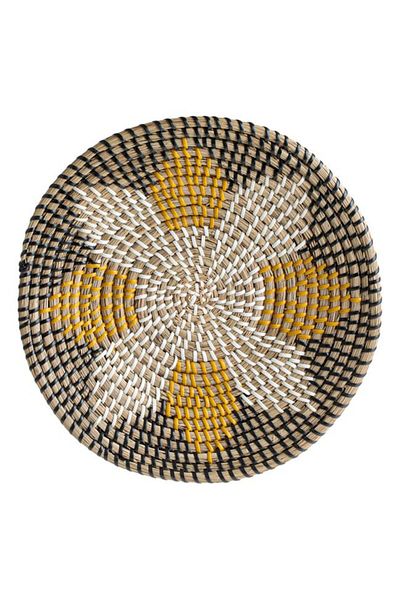 TOPI TOY Accesoriu decorativ de perete, farfurie rotunda, bej, cu model stea, 33 cm