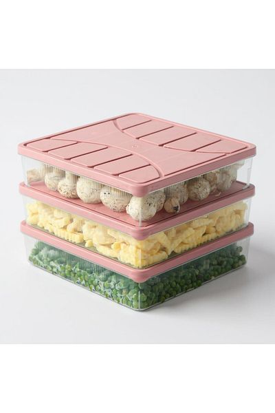 NY HOME Storage Container 3 Pcs 3000 ml Pink