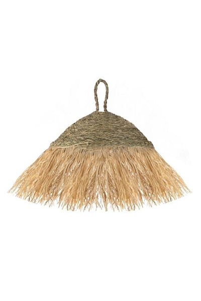 TOPI TOY Accesoriu decorativ, abajur din paie cu frunze de rafie, diametru 30 cm