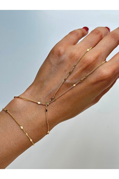 YOUES JEWELRY ÇELİK 14k Altın Renk Şahmeran Bileklik Gold Kadın Pullu Şahmeran