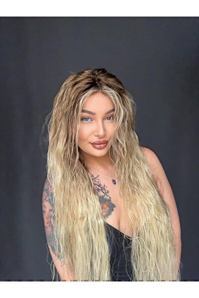 Suzan Peruk Sarı ombreli Tül peruk orjinal %100 Gerçek Saç Heryöne Ayrım yapılabilen