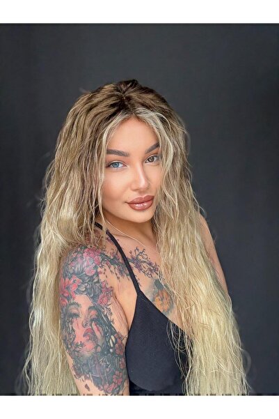 Suzan Peruk Sarı ombreli Tül peruk orjinal %100 Gerçek Saç Heryöne Ayrım yapılabilen