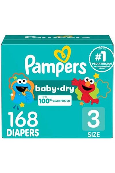 Pampers Baby Dry Diapers - Size 3, 168 Count, Absorbent Disposable Diapers