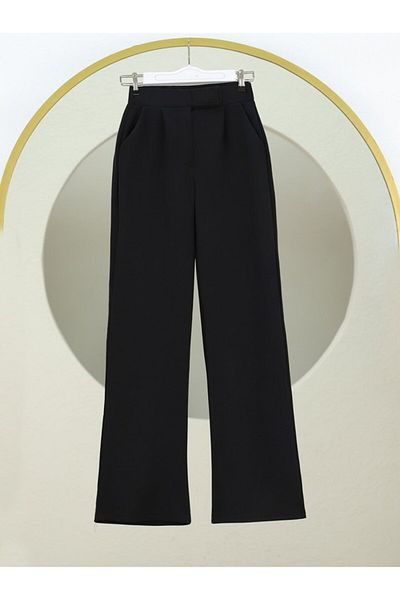 Modayakamoz Pantaloni Palazzo cu fermoar velcro - negri