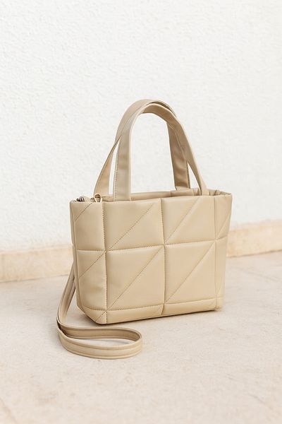 osteir Women's Quilted Embossed Pouf Inflatable Faux Leather Hand and Shoulder Bag with Shoulder Strap
