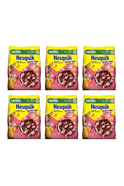 Nesquik Çilekkare Çilek Aromalı Tahıl Gevrek 310Gr x 6 Adet