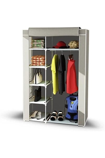 Imperial Star Tek Yandan Raflı Bez Dolap Gri