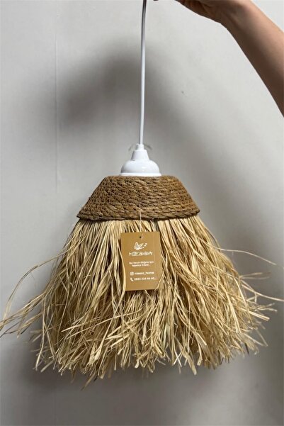 afralya home Ev Aydınlatma Bohem Tarz Avize Hasır Jüt Rafya Model Avize Otel ...