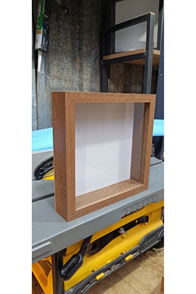 Home EMASS Kuru gül ahşap çiçek çerçevesi ceviz 25x25 pleksi camlı