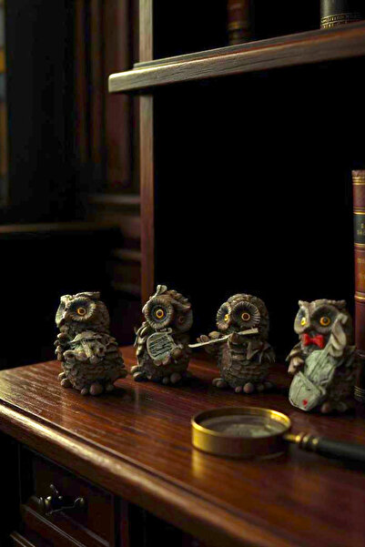 3deepdesign 4'lü Müzisyen Baykuşlar Seti | Polyester Şirin Dekoratif Müzikal ...