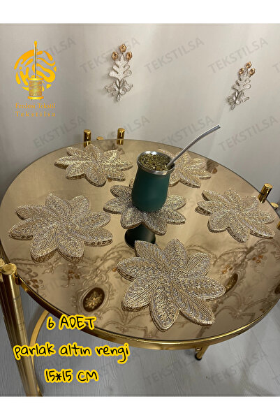 Tekstilsa Χαρτοπετσέτες για παρουσίαση, Χαρτοπετσέτες για κοκτέιλ, Χαρτοπετσέτες για παρουσίαση καφέ, Χαρτοπετσέτες για παρουσίαση με σουβέρ, 6 τεμάχια Χαρτοπετσέτες για παρουσίαση GOLD