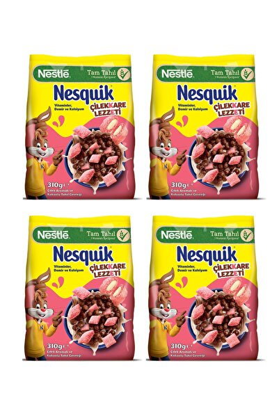 Nesquik Çilekkare Çilek Aromalı Tahıl Gevrek 310Gr x 4 Adet