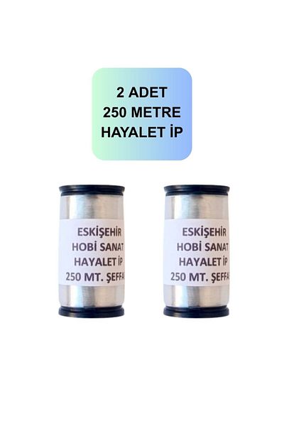 Eskişehir hobi sanat 2 Pieces 250 Meters Ghost Line 0.10 mm Fishing Line Transparent (Total 500 Meters)
